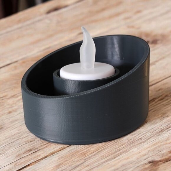 Modern Beveled Tealight Candle Holder w/LED Tea Light Multi-Color - Picture 4 of 15